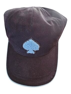 Black Baseball Cap with Blue Spade Patch
